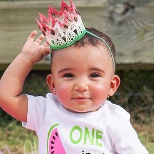 Watermelon 1st Birthday Themed Crown from Lovecrush Crowns
